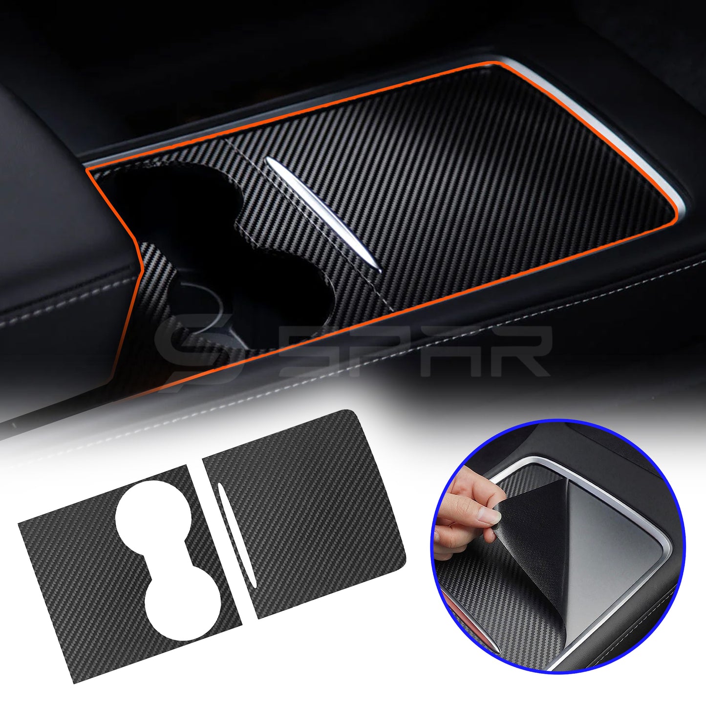 تغليف حماية لامع من الكاربون فايبر (الجيل الثاني) لسيارة من نوع تيسلا الطراز (3/Y)