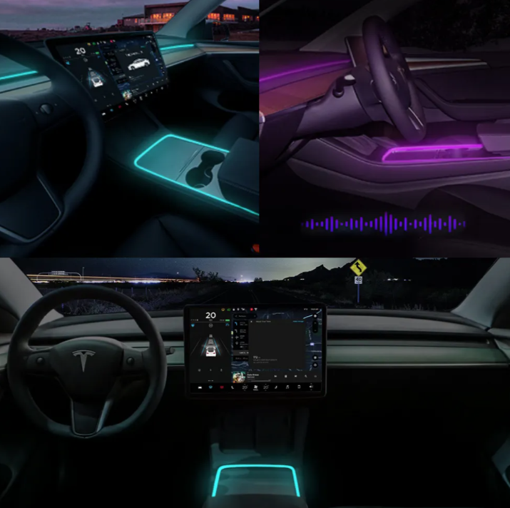 عدة اضاءة محيطية (الاصدار 2) سيارة من نوع تيسلا الطراز (3/Y)