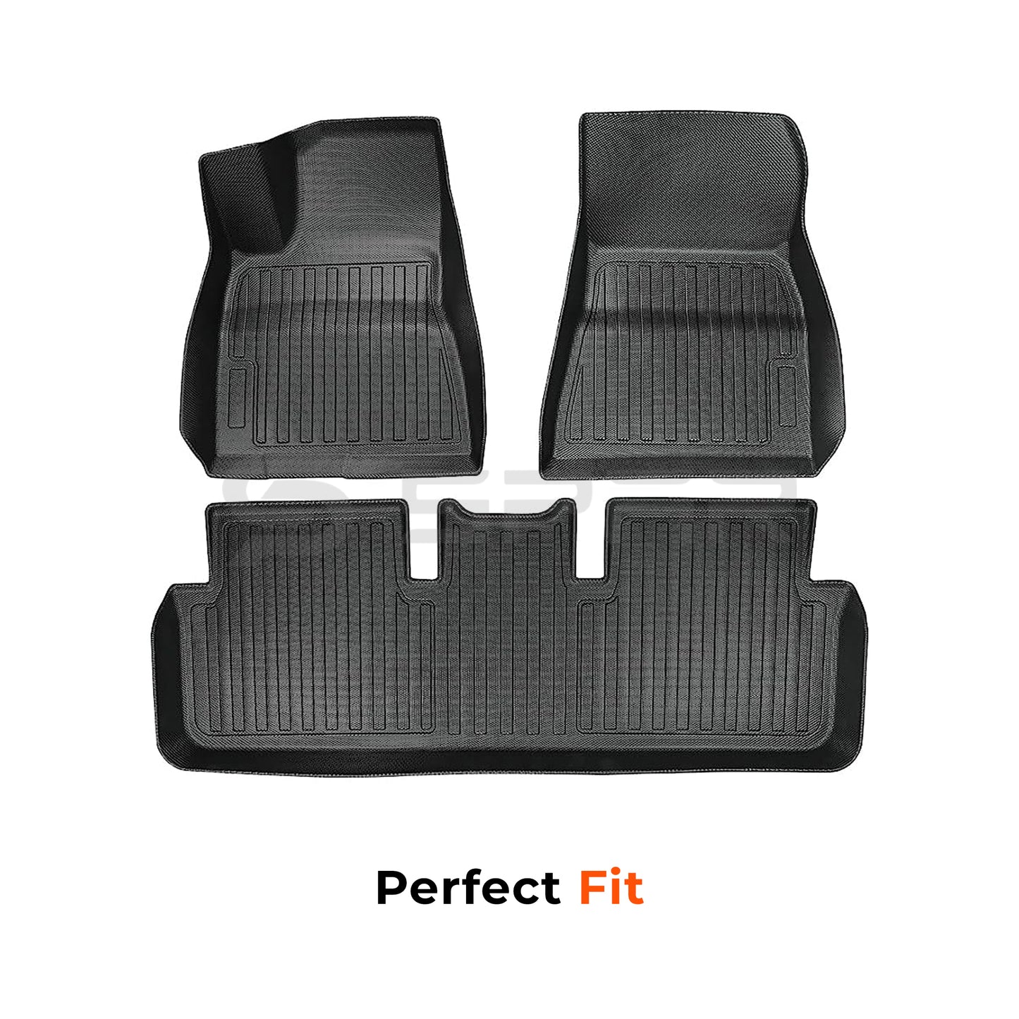 3D All-Weather Chain Striped Mats Set for Tesla Model 3