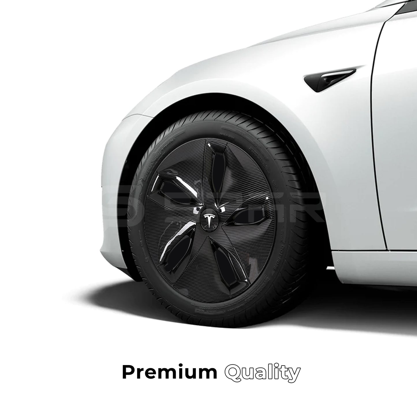 عدة تطوير جمالية لجنوط السيارة من الكاربون فايبر (4 قطع) لسيارة من نوع تيسلا الطراز 3