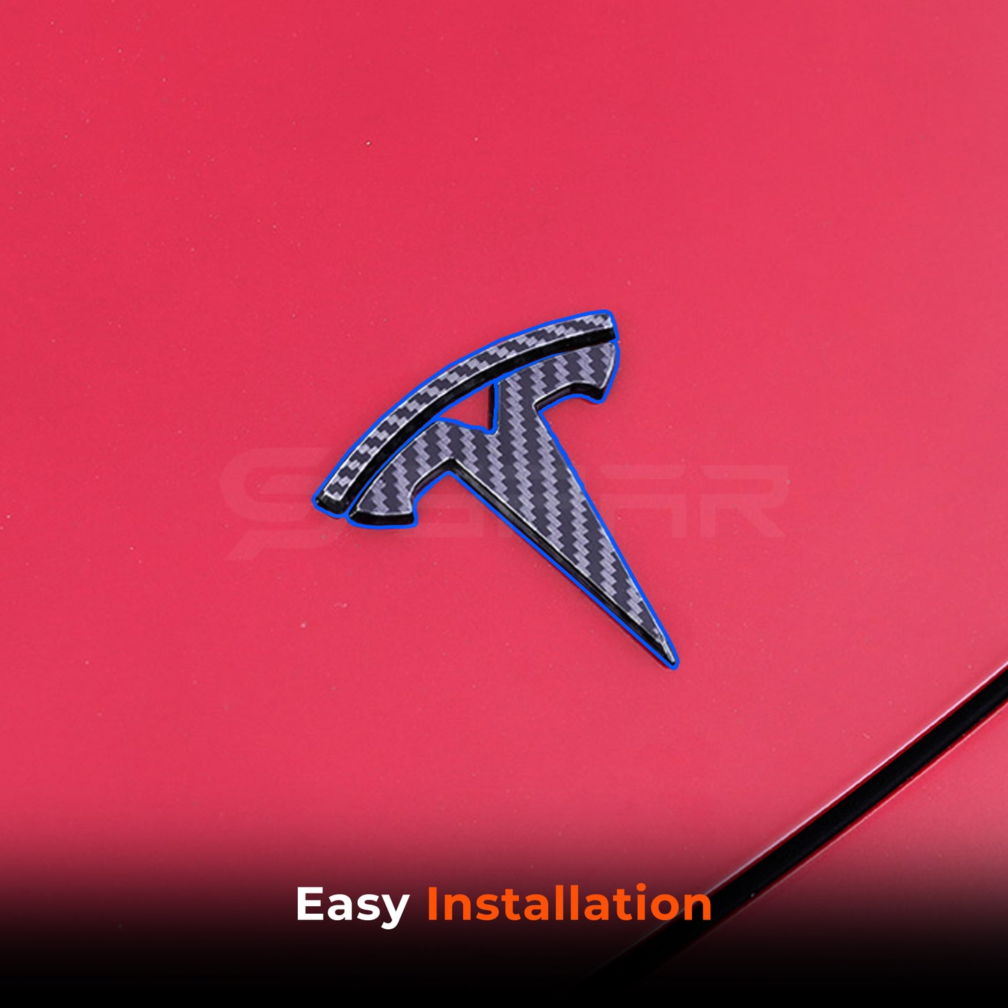 Carbon Fiber Molded 3D Logo Set Chrome Delete for Tesla Model 3