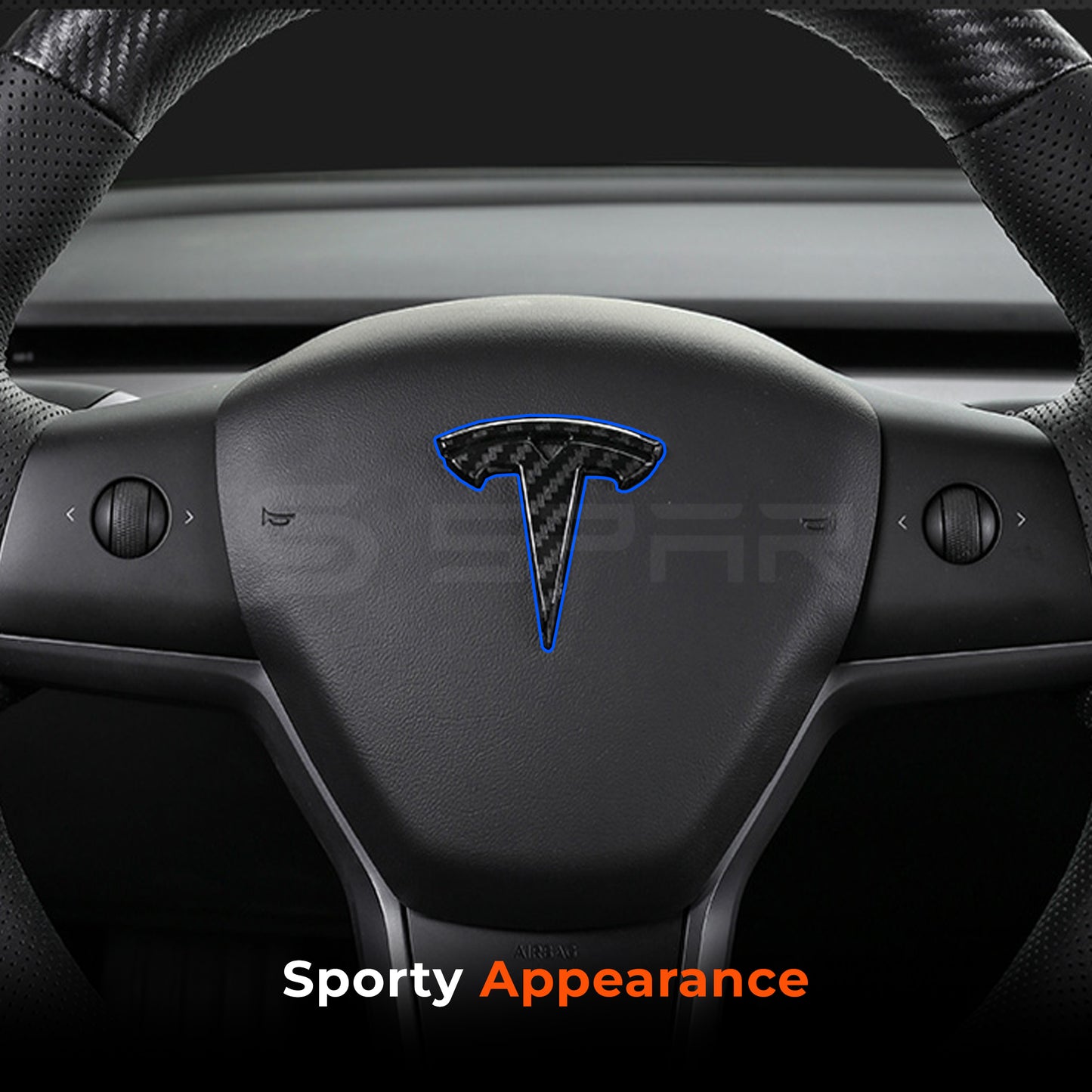 Carbon Fiber Molded 3D Logo Set Chrome Delete for Tesla Model 3