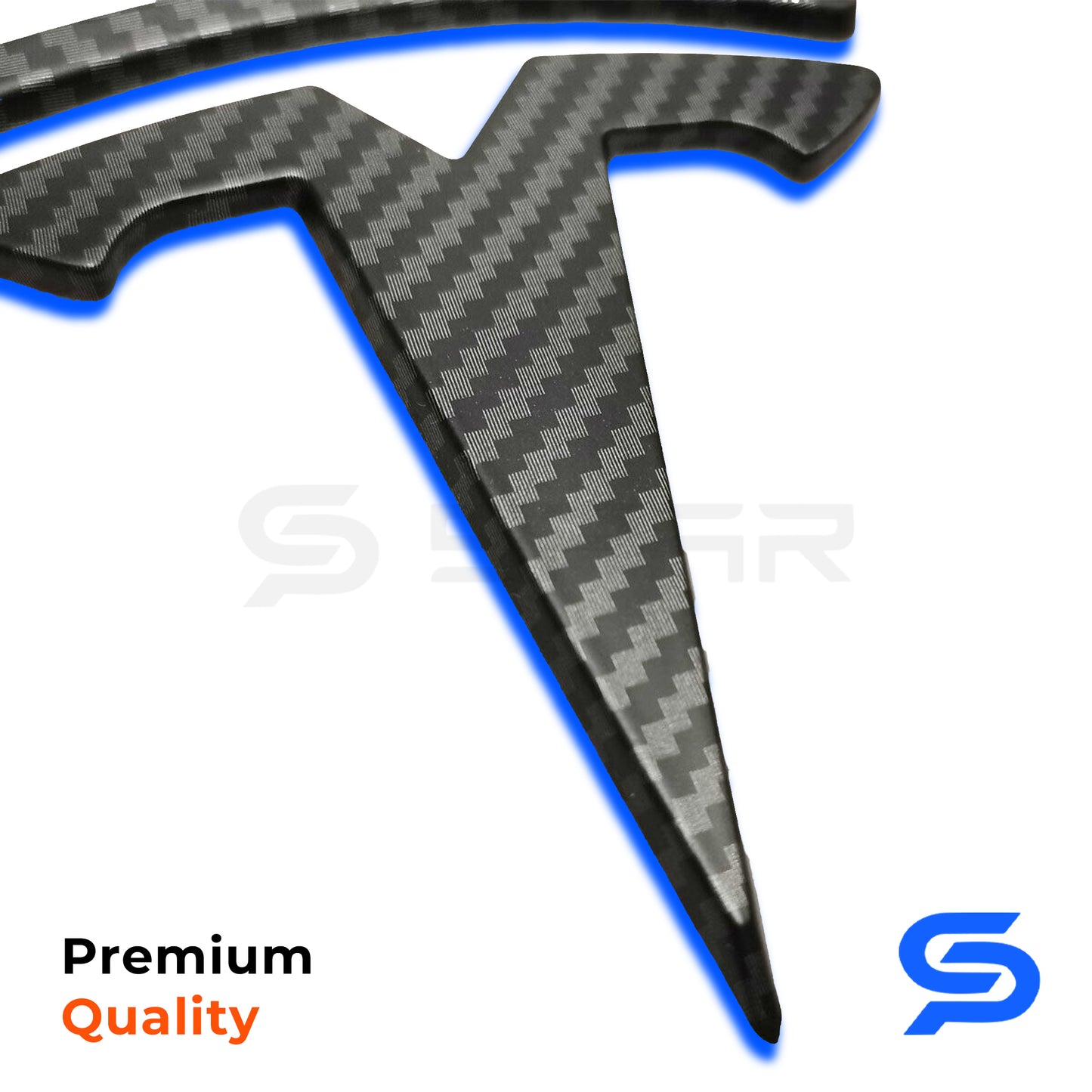 Carbon Fiber Molded 3D Logo Set Chrome Delete for Tesla Model 3