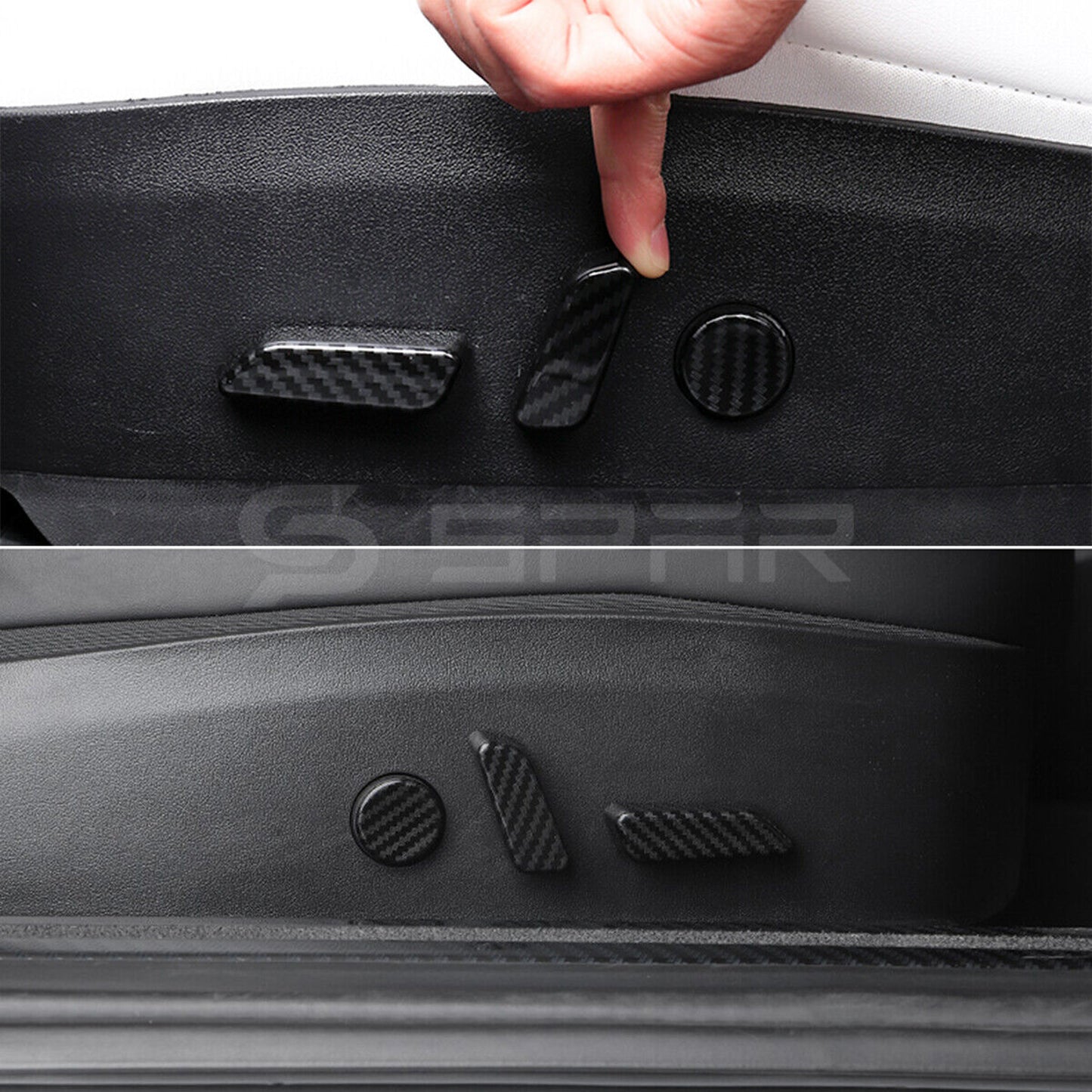 Carbon Fiber Seat Adjusting Button Trims for Tesla Model 3/Y