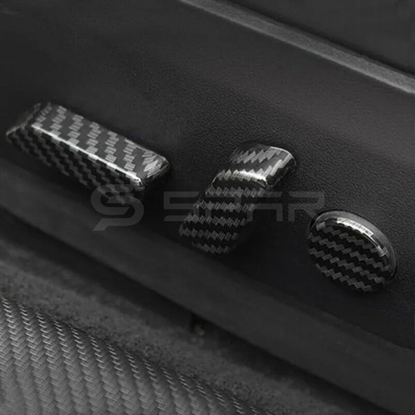 Carbon Fiber Seat Adjusting Button Trims for Tesla Model 3/Y