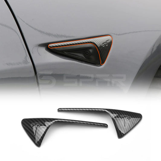 Carbon Fiber Side Camera Molded Housing Covers for Tesla Model S/3/X/Y