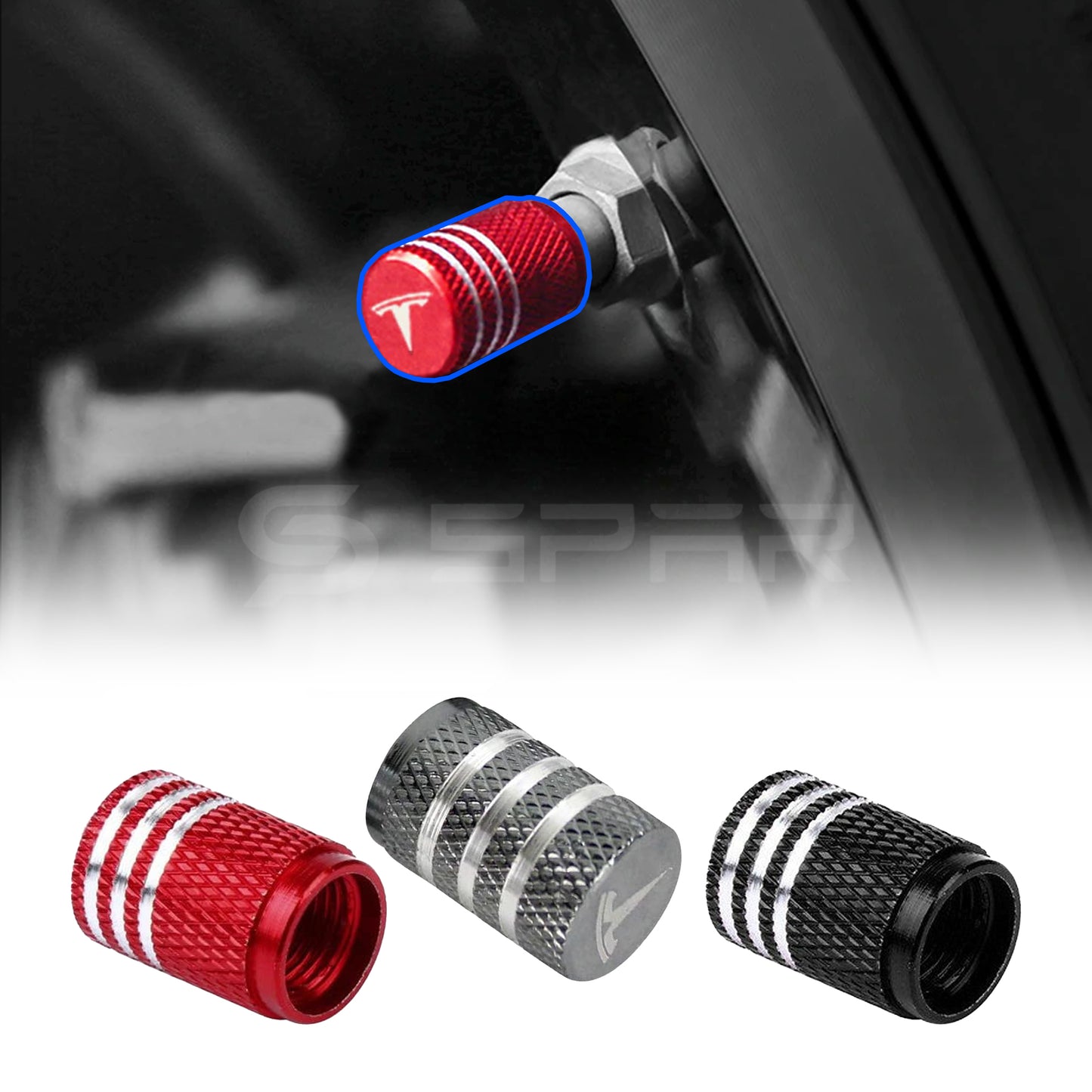 Tire Valve Covers Set for Tesla Model S/3/X/Y