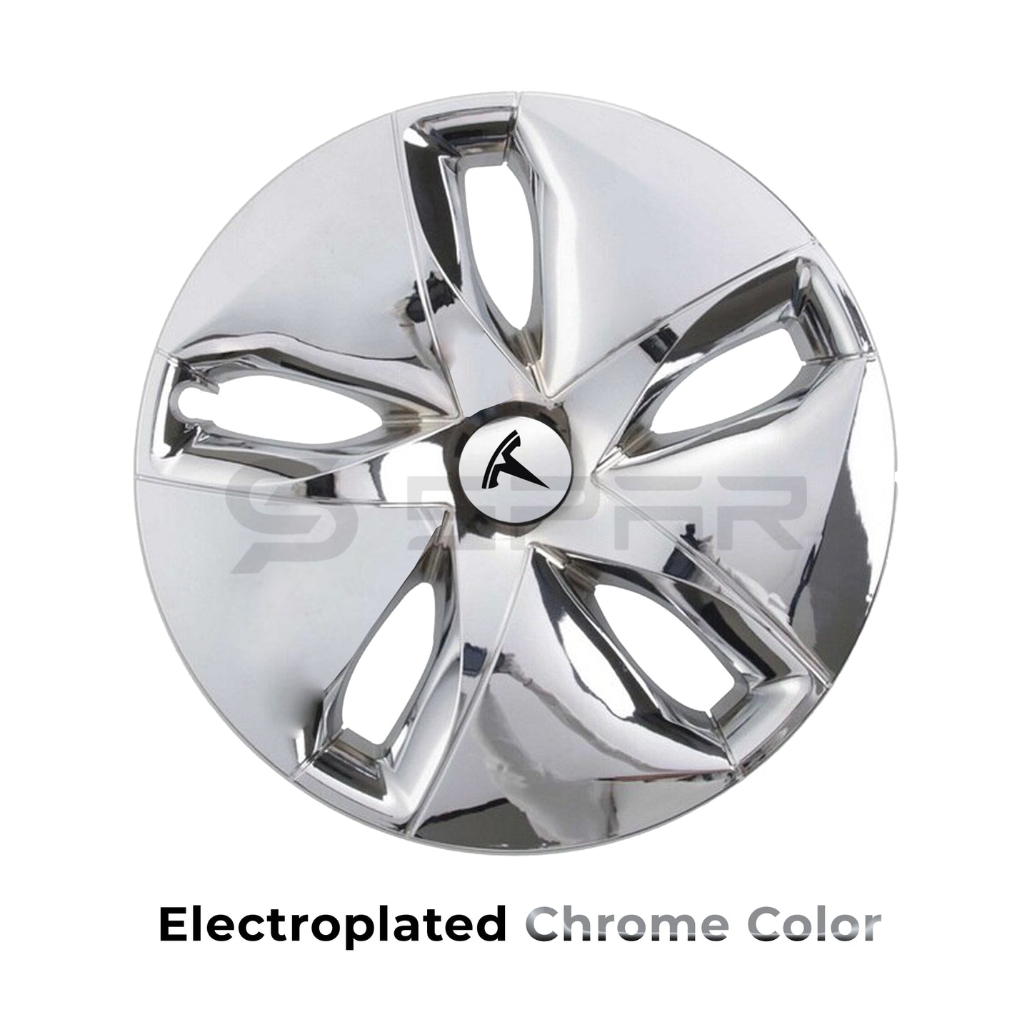 عدة تطوير جمالية لجنوط السيارة بلون كرومي لامع (4 قطع) لسيارة من نوع تيسلا الطراز 3