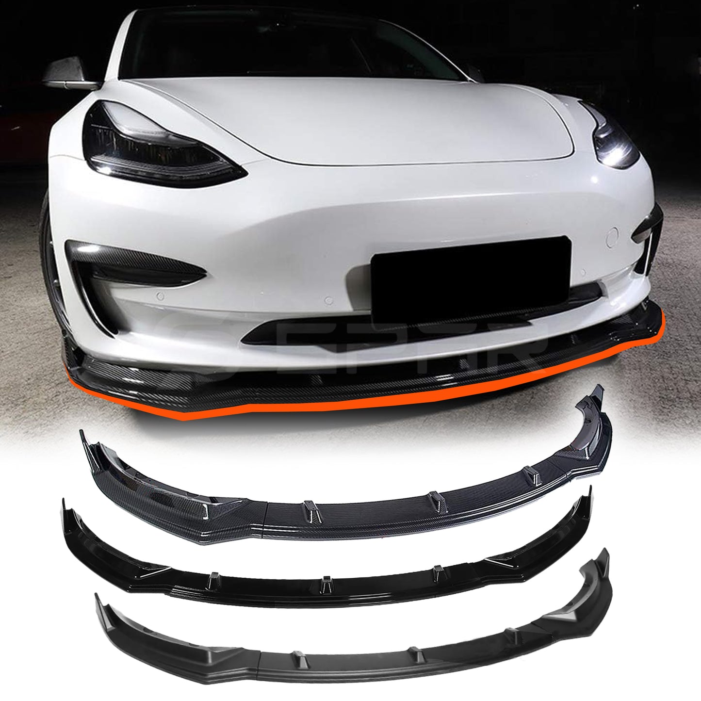 Front Lip Spoiler for Tesla Model 3
