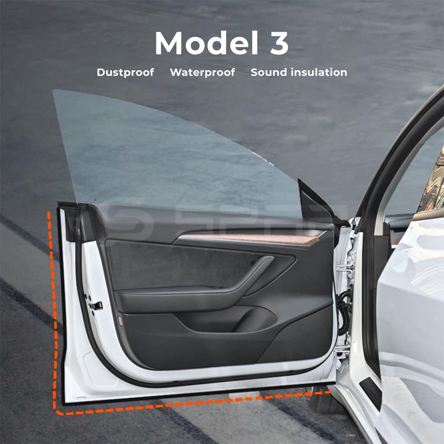 Full Car Weather & Soundproofing Sealing Strip Kit for Tesla Model 3