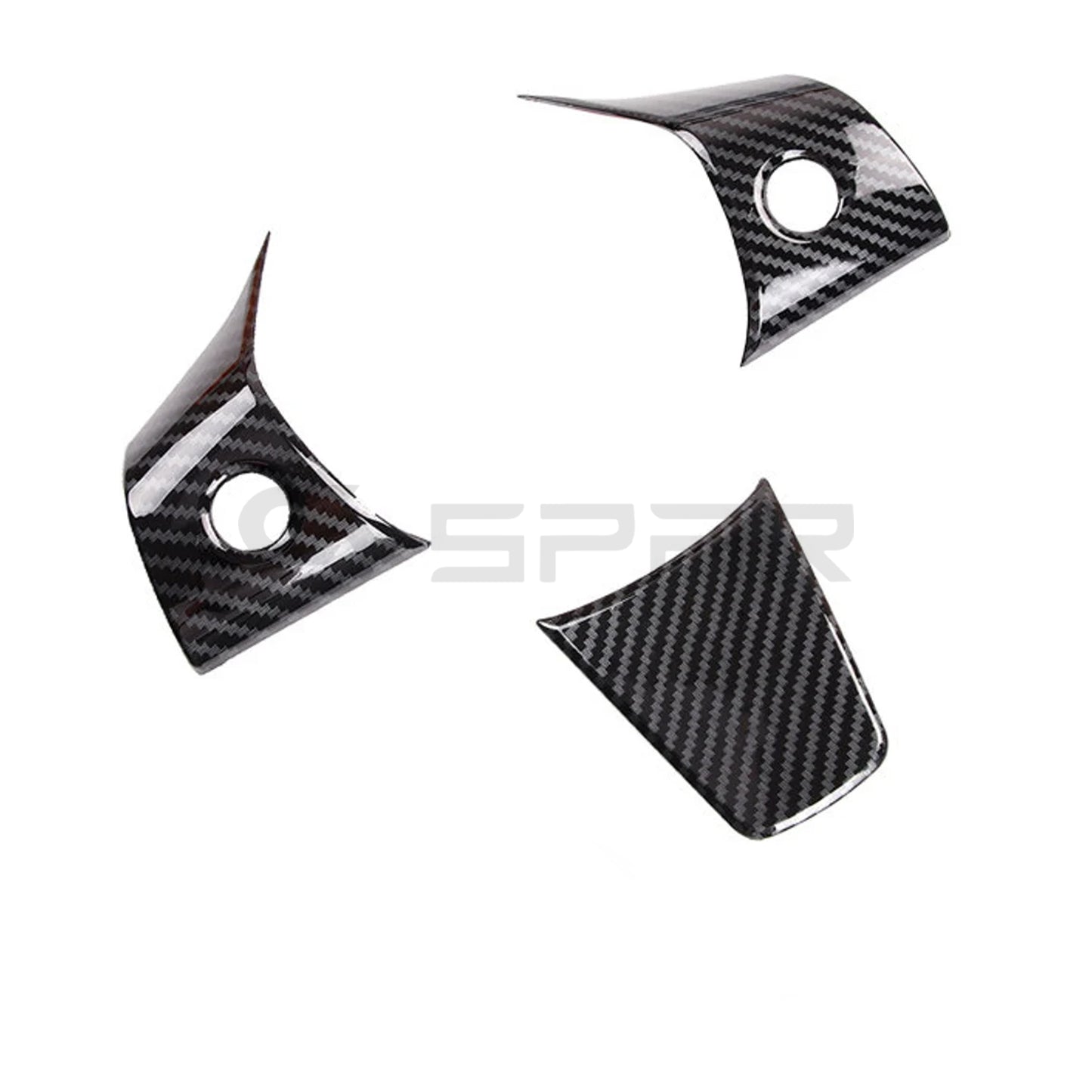 Glossy Carbon Fiber Steering Wheel Trims for Tesla Model 3/Y