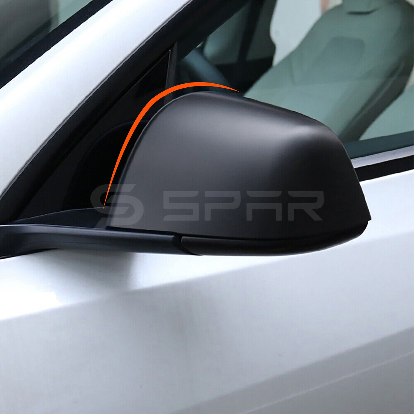 أغطية حماية للمراة الجانبية بلون أٍسود مطفي لسيارة من نوع تيسلا الطراز (3/Y)