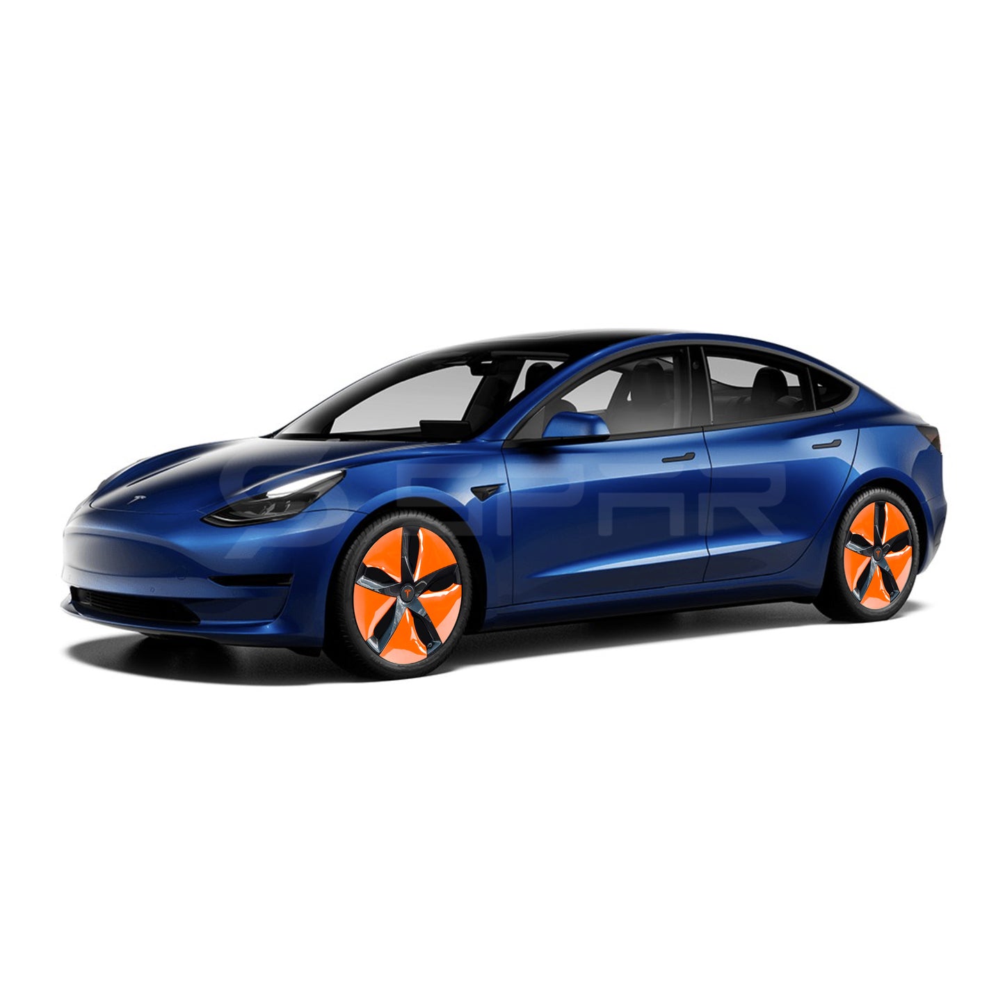 Orange Aero Wheel Upgrade Set (4 Pcs.) for Tesla Model 3