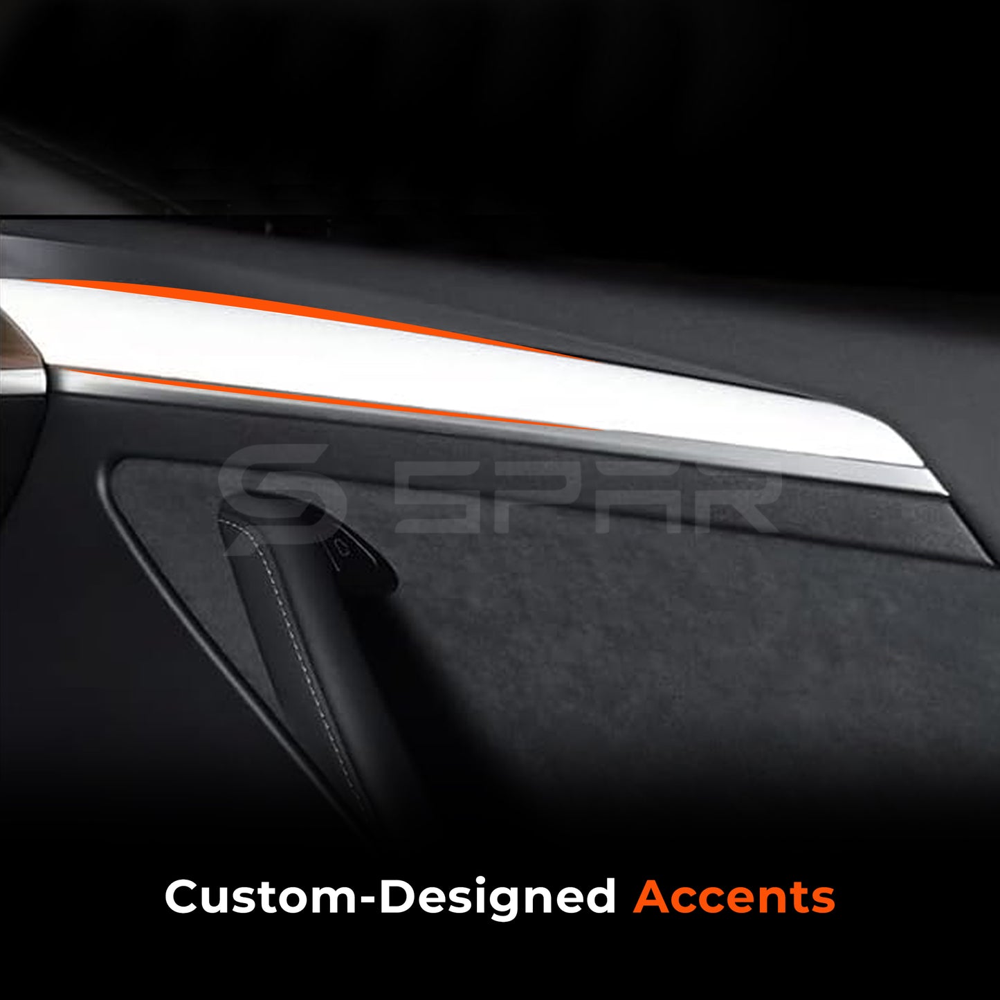 تغليفات بيضاء لامعة للوحة الباب الأمامي لسيارة من نوع تيسلا الطراز (3/Y)