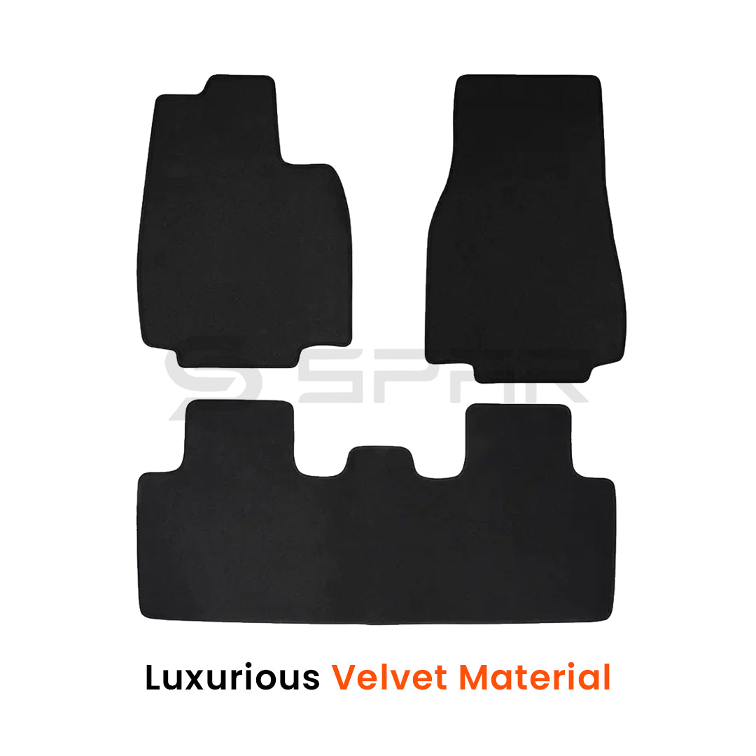 Premium Velvet Floor Mats Set for Tesla Model Y