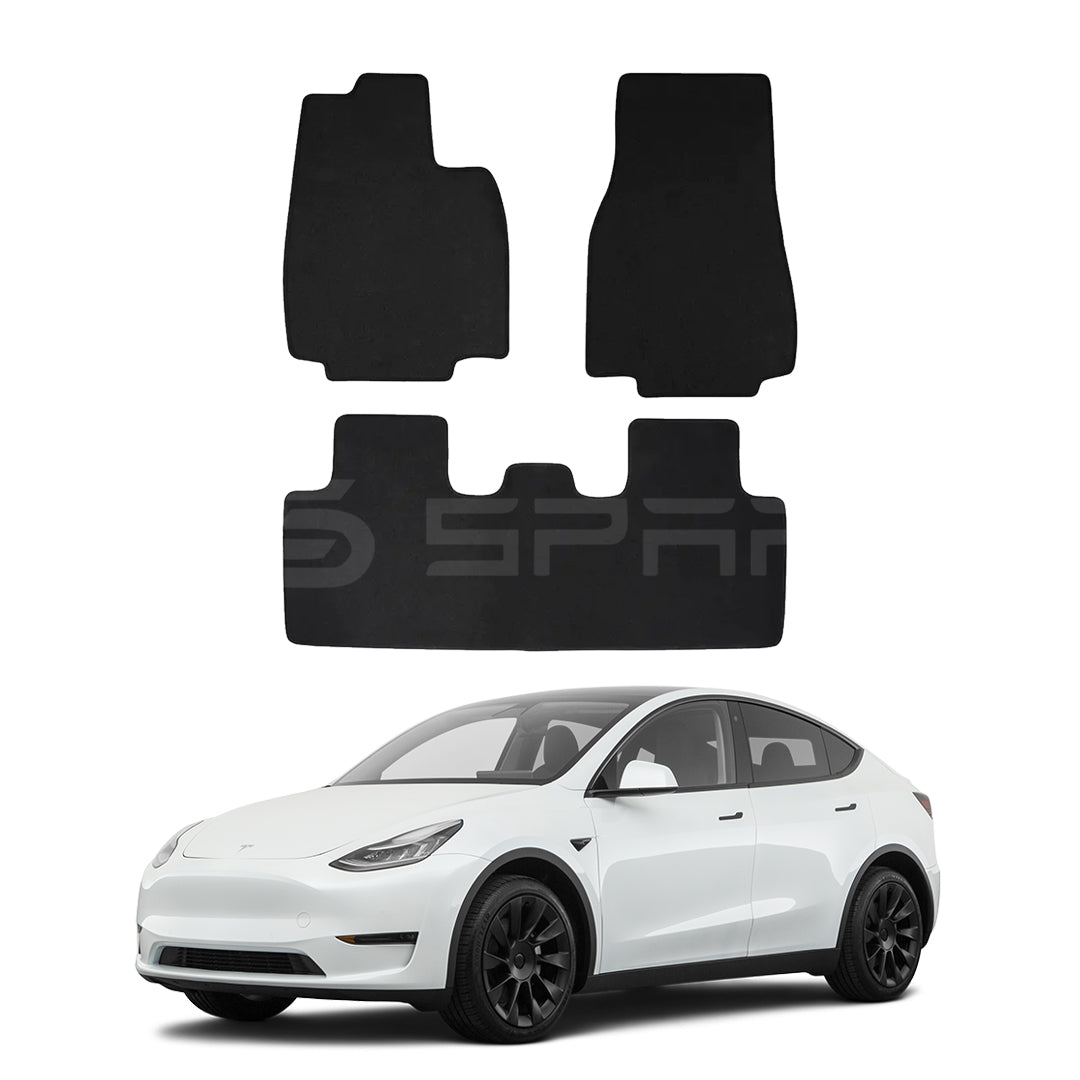 Premium Velvet Floor Mats Set for Tesla Model Y