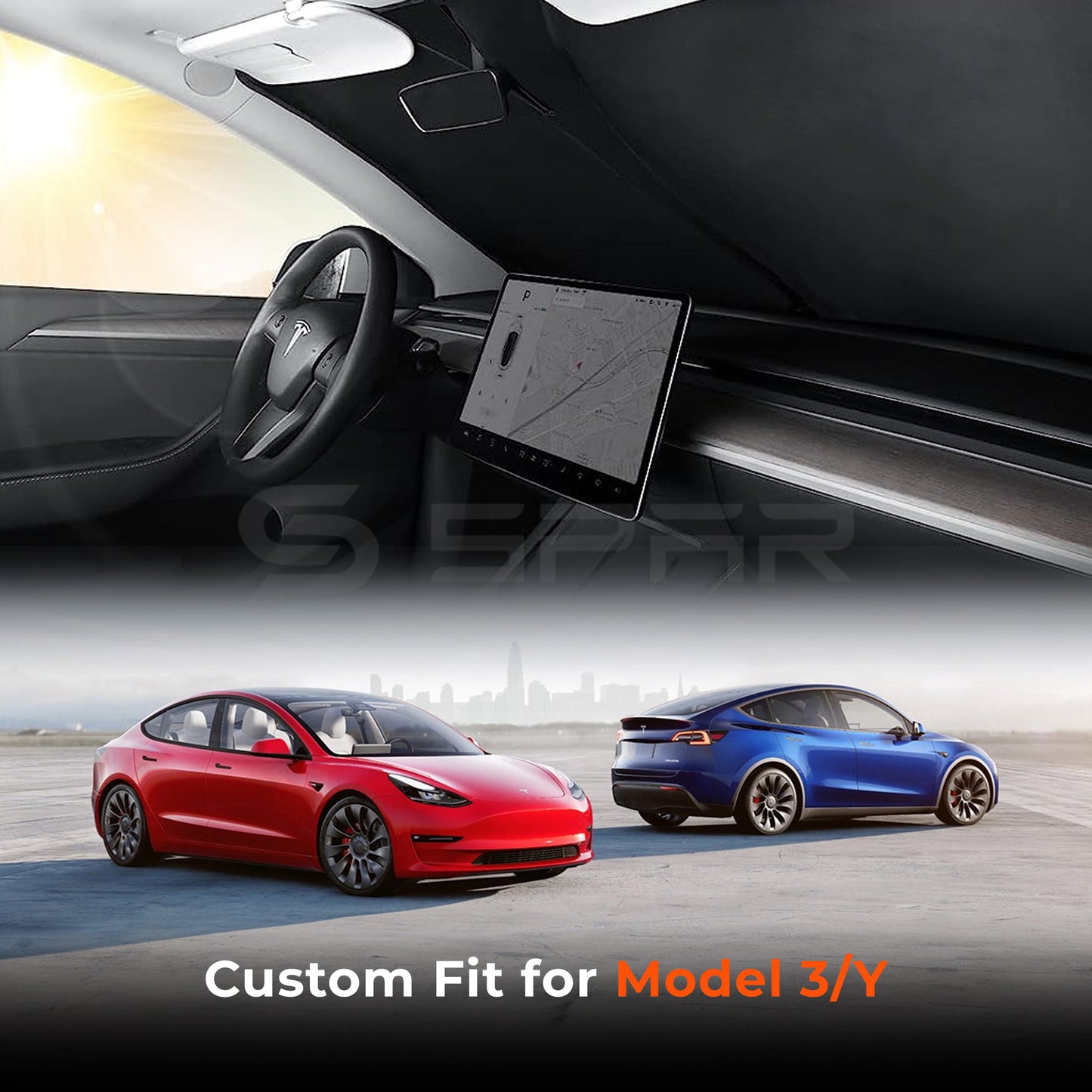 Windshield Sun Shade for Tesla Model 3/Y