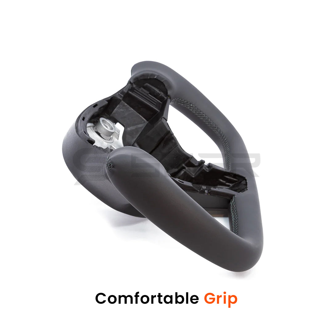 عجلة قيادة على شكل مستطيل بدون جزء علوي لسيارة من نوع تيسلا الطراز (3/Y)