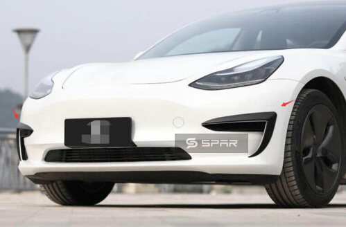 GLOSSY BLACK FRONT FOG LIGHT TRIMS FOR TESLA MODEL 3-Y