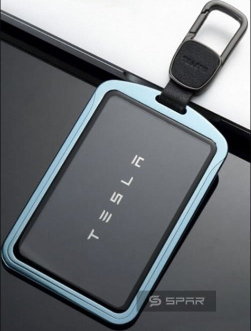 LIGHT BLUE LUXURY KEY CARD CASE FOR TESLA MODEL S-3-X-Y