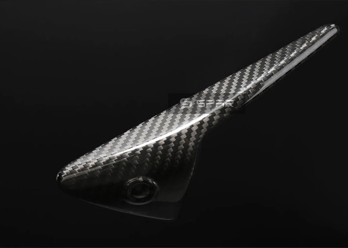 أغطية حماية للكاميرا الجانبية من الكاربون فايبر اللامع لسيارة من نوع تيسلا