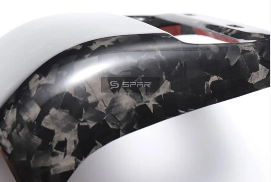 GENUINE FORGED CARBON FIBER REAR OUTLET UPPER MOLDED TRIMS FOR TESLA MODEL 3