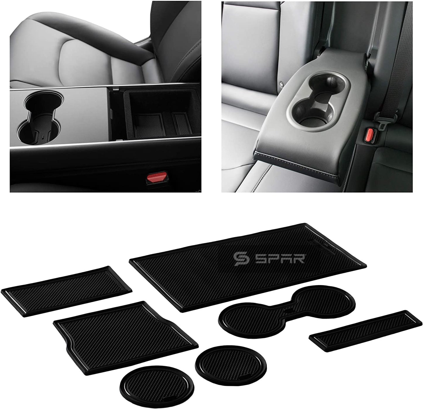 BLACK INTERIOR LINER MATS SET (7 PCS.) FOR TESLA MODEL 3-Y