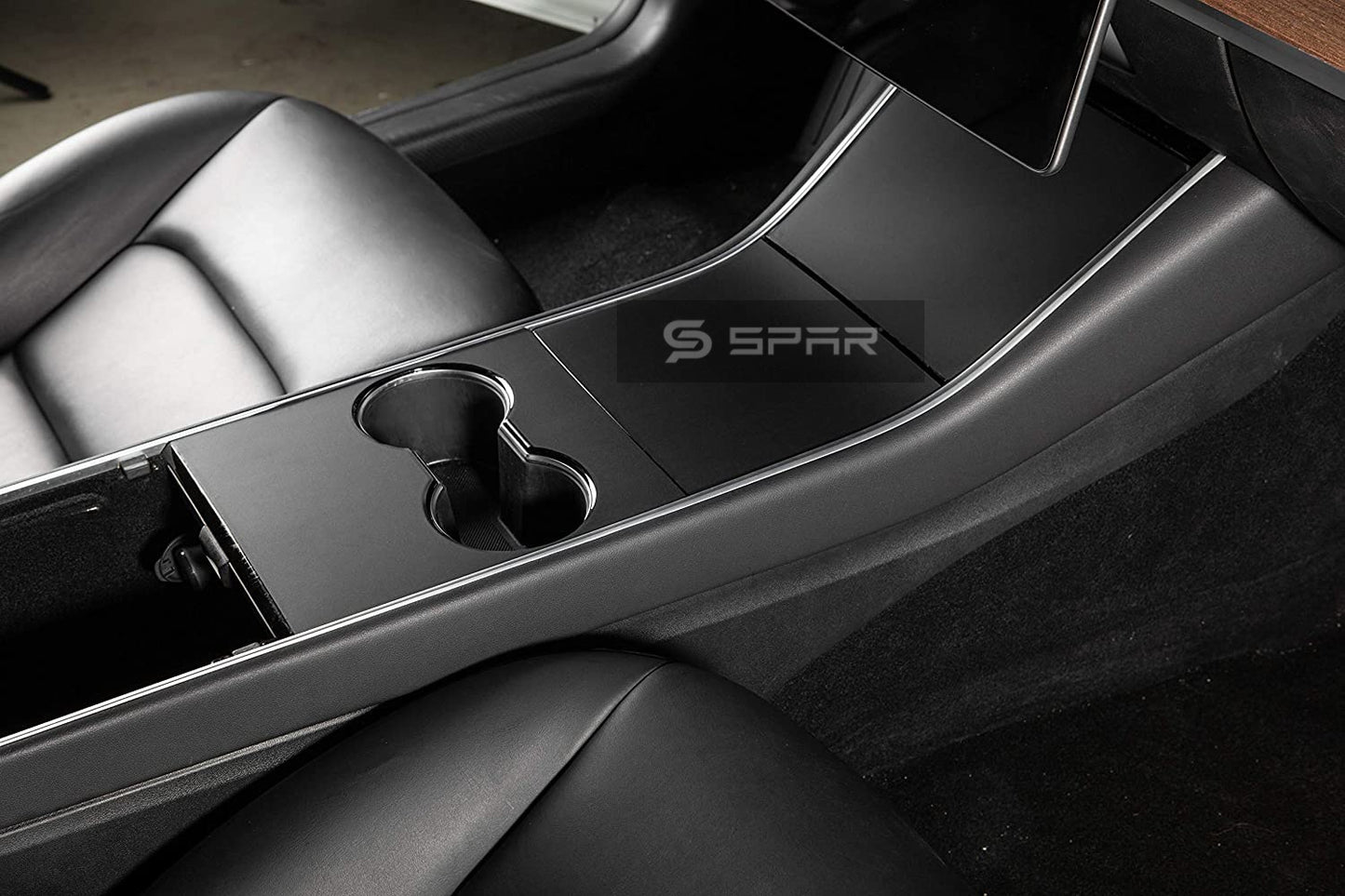 MATTE BLACK CENTER CONSOLE STICKER WRAP KIT FOR TESLA MODEL 3
