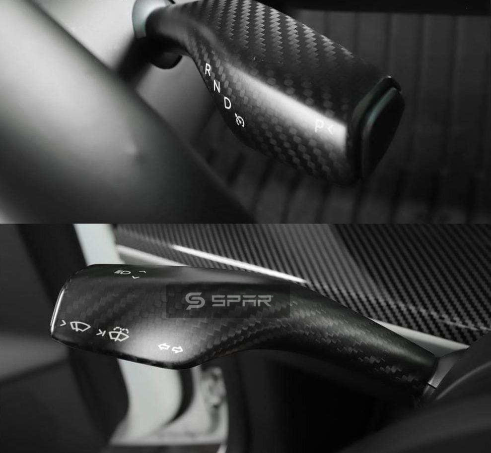 MATTE CARBON FIBER GEAR SHIFT MOLDED COVER TRIMS FOR TESLA MODEL 3-Y