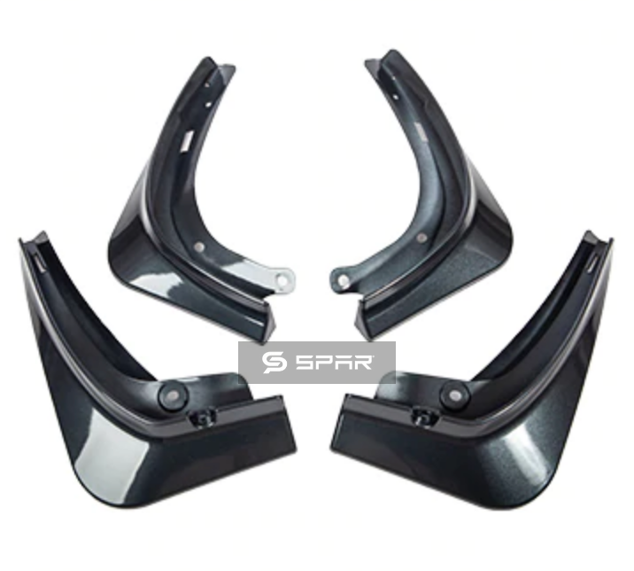 أغطية منع التصاق الطين جاهزة للتركيب بدون مسامير بلون فضي معدني لسيارة من نوع تيسلا الطراز 3