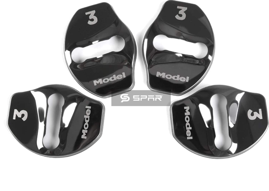 BLACK DOOR LOCK BUCKLE COVERING TRIMS FOR TESLA MODEL 3-Y