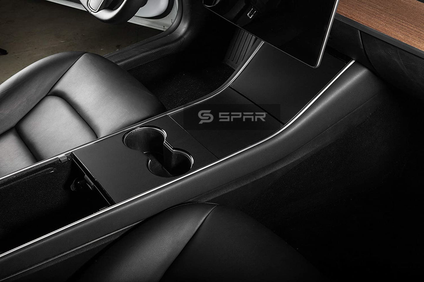 MATTE BLACK CENTER CONSOLE STICKER WRAP KIT FOR TESLA MODEL 3