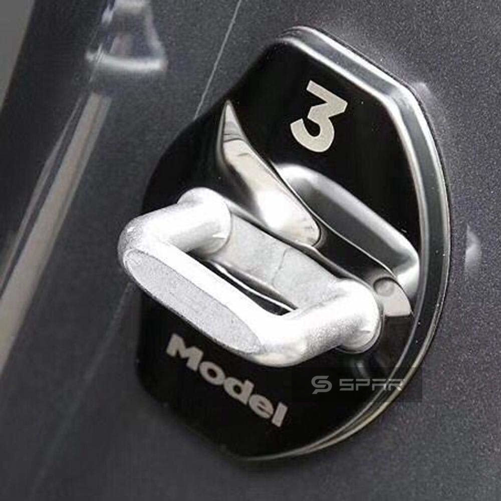 BLACK DOOR LOCK BUCKLE COVERING TRIMS FOR TESLA MODEL 3-Y