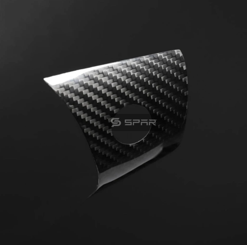 ملصقات حماية أصلية لعجلة القيادة من الكاربون فايبر اللامع لسيارة من نوع تيسلا الطراز (3/Y)