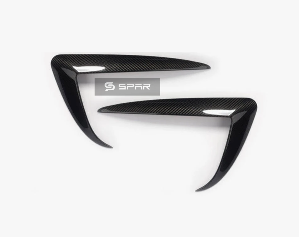 GLOSSY CARBON FIBER FRONT FOG LIGHT TRIMS FOR TESLA MODEL 3-Y