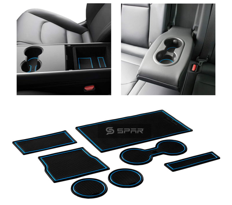 BLUE INTERIOR LINER MATS SET (7 PCS.) FOR TESLA MODEL 3-Y