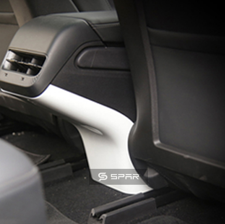 ملصقات حماية ضد الركل للجانب السفلي الخلفي لمسند الذراع الأمامي  بلون أبيض لامع مطفي لسيارة من نوع تيسلا الطراز  (3/Y)