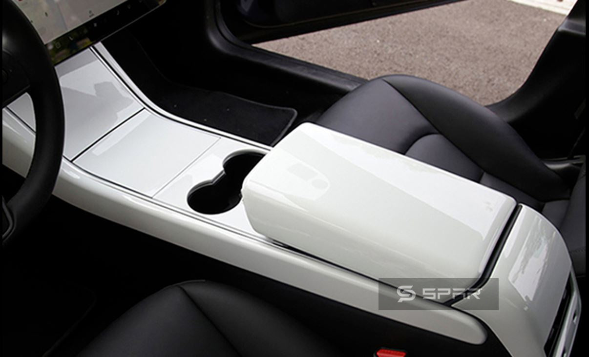 PEARL WHITE ARMREST TRIM FOR TESLA MODEL 3/Y