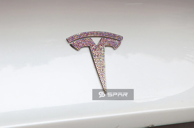 HANDMADE CRYSTAL EMBLEM DECAL TRIMS (4 PCS. PER SET) FOR TESLA MODEL 3-Y