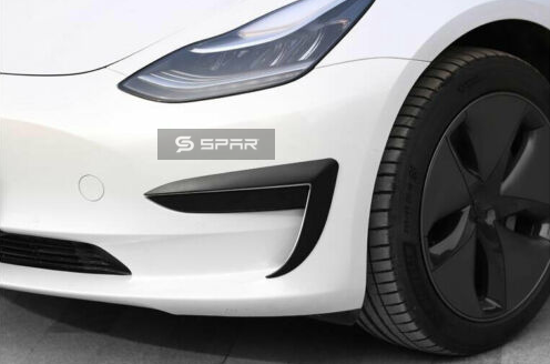 GLOSSY BLACK FRONT FOG LIGHT TRIMS FOR TESLA MODEL 3-Y