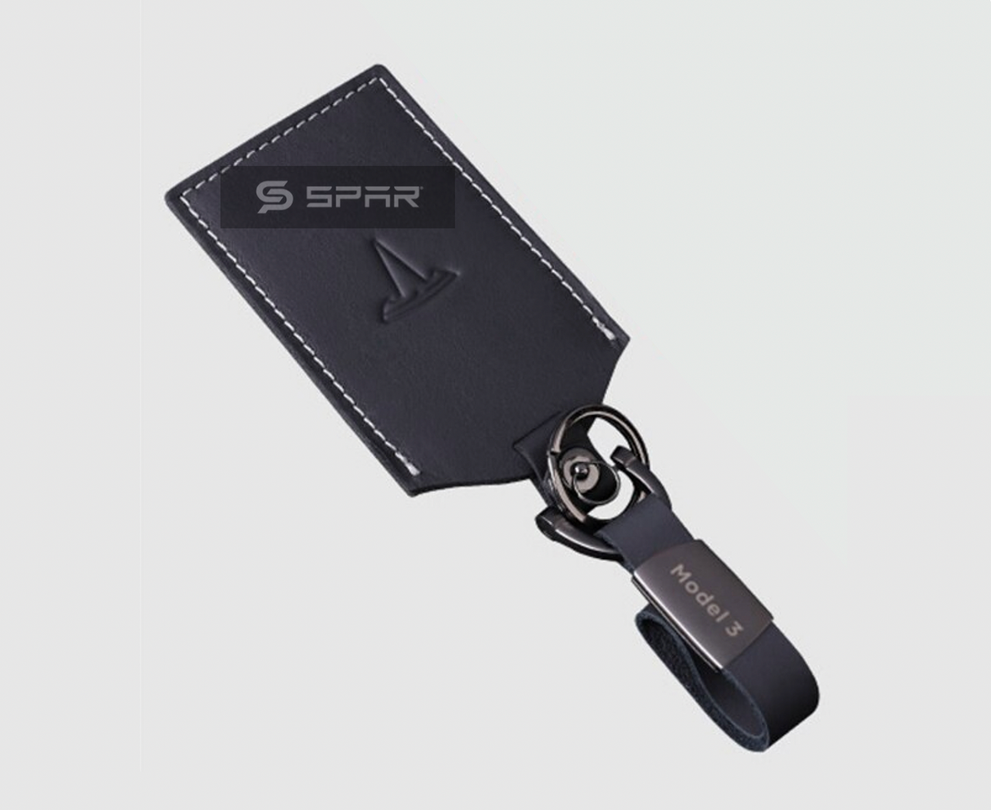 Black Genuine Leather Key Card Sleeve for Tesla Model 3