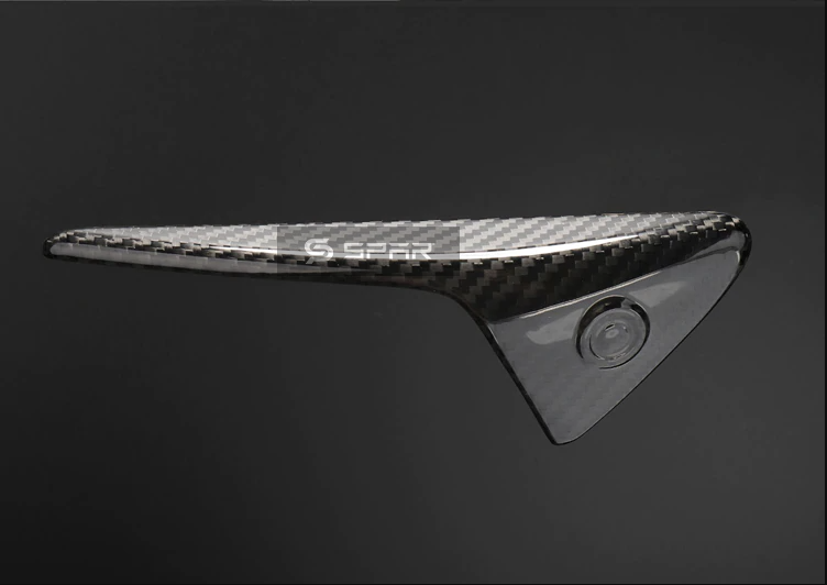 أغطية حماية للكاميرا الجانبية من الكاربون فايبر اللامع لسيارة من نوع تيسلا