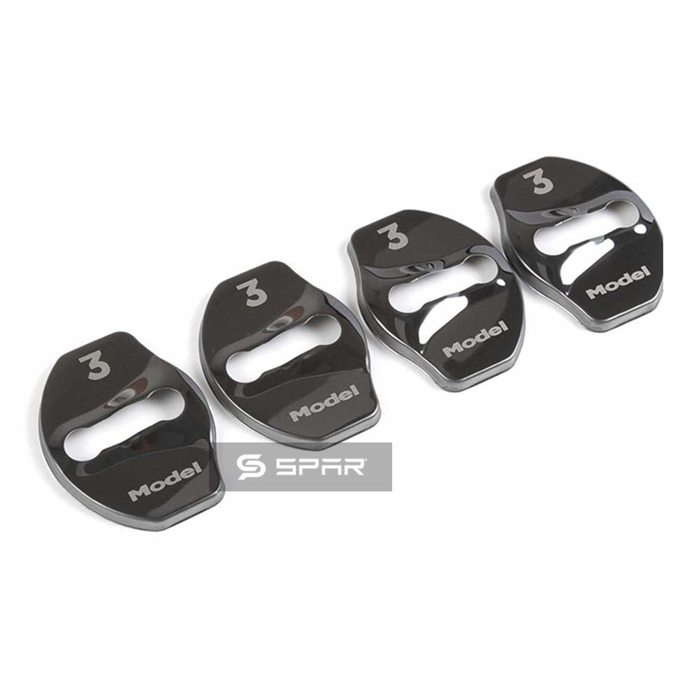 BLACK DOOR LOCK BUCKLE COVERING TRIMS FOR TESLA MODEL 3-Y