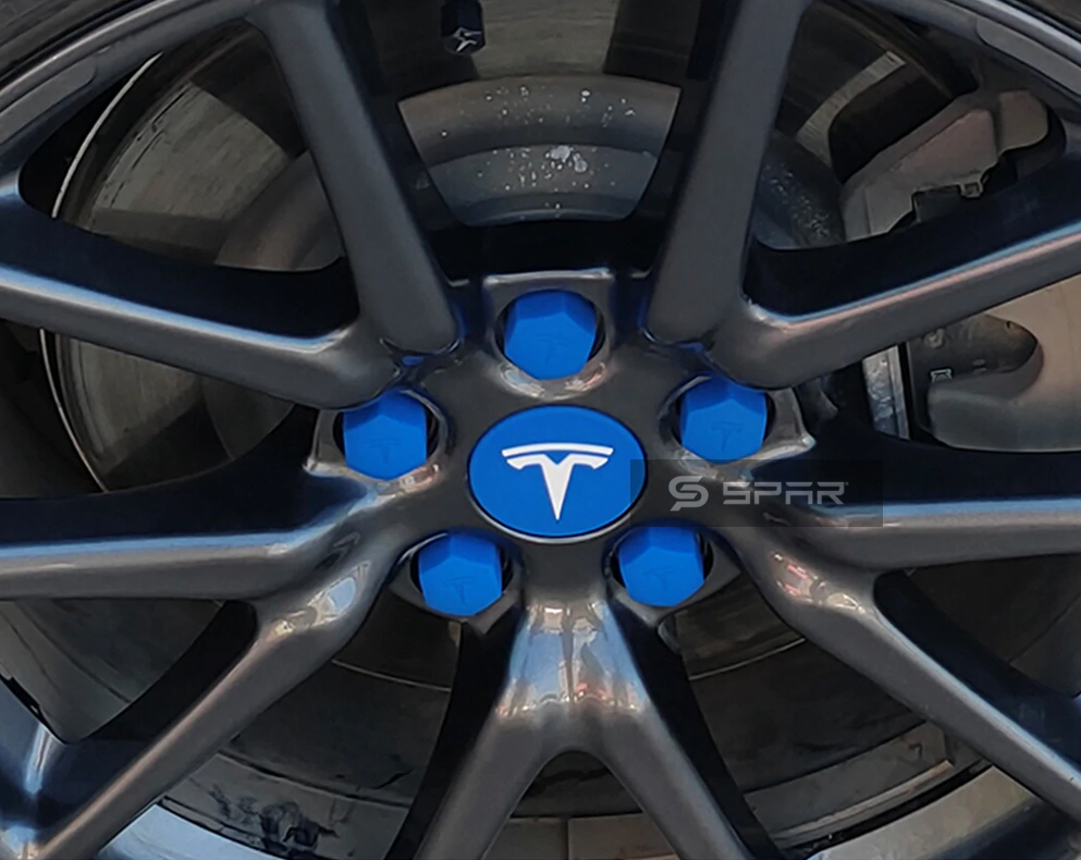 مجموعة أغطية مسامير للاطارات من السيليكون لسيارة من نوع تيسلا الطراز (3/Y)