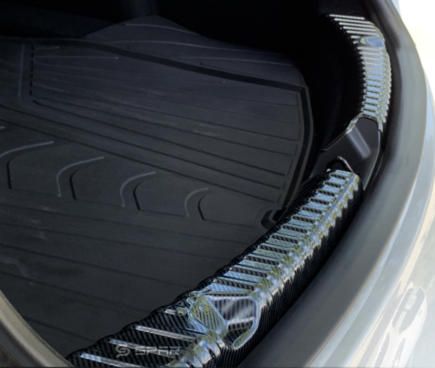 Carbon Fiber Trunk Inner Molding Chrome Delete Applique for Tesla Model 3/Y