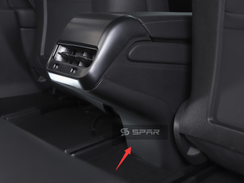 ملصقات حماية ضد الركل للجانب السفلي الخلفي لمسند الذراع الأمامي بلون أسود مطفي لسيارة من نوع تيسلا الطراز (3/Y)