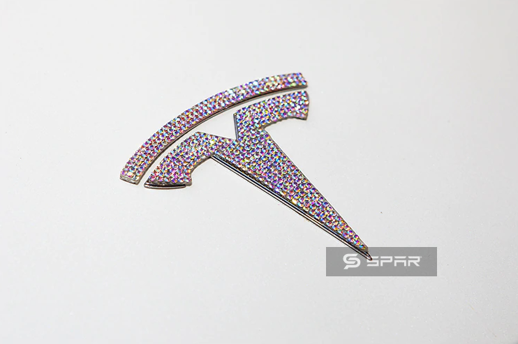 HANDMADE CRYSTAL EMBLEM DECAL TRIMS (4 PCS. PER SET) FOR TESLA MODEL 3-Y