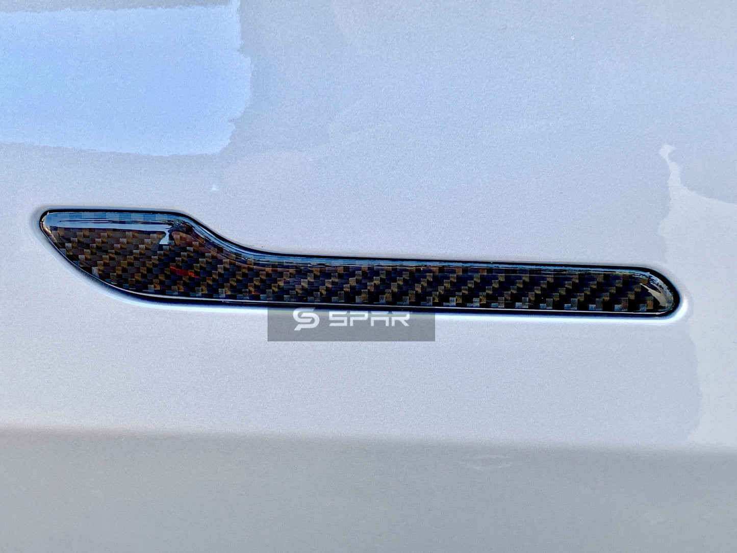 CARBON FIBER DOOR HANDLE MOLDED COVERS SET FOR TESLA MODEL 3-Y