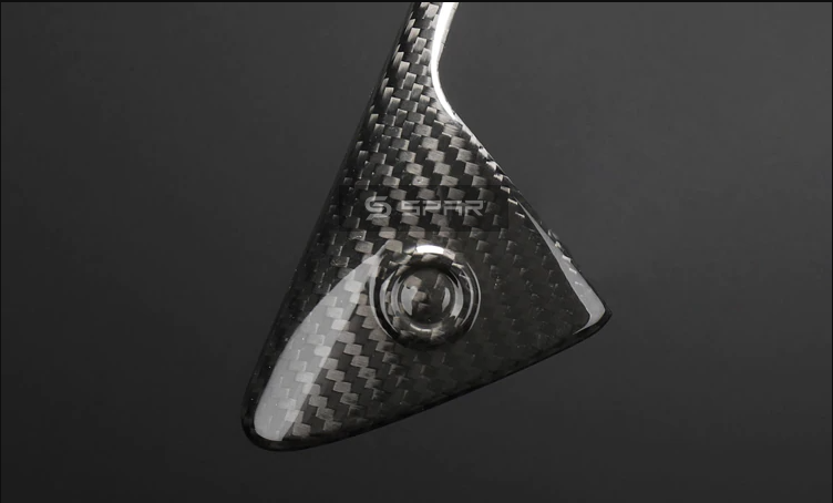 أغطية حماية للكاميرا الجانبية من الكاربون فايبر اللامع لسيارة من نوع تيسلا