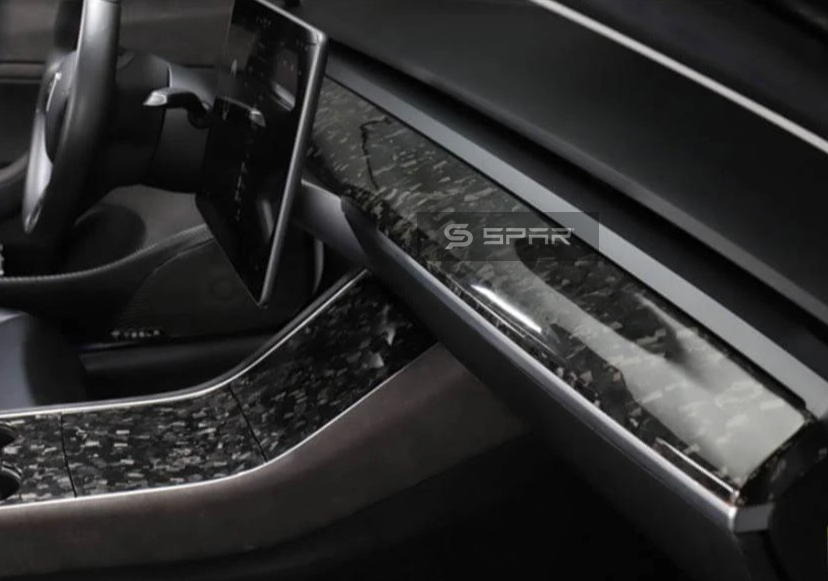 غطاء حماية أصلي للتابلوه من الكاربون فايبر لسيارة من نوع تيسلا الطراز (3/Y)